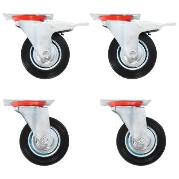 16 pcs Swivel Casters 100 mm - Durable & Quiet Mobility