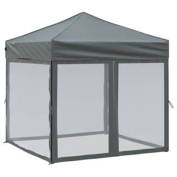 Folding Party Tent with Sidewalls - Anthracite 2x2 m