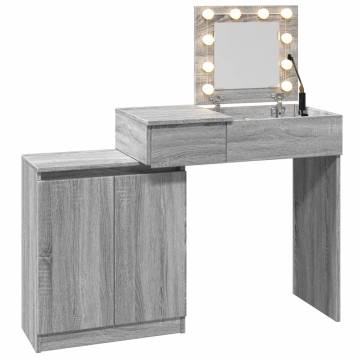 Dressing Table with LED - Grey Sonoma 115x37x110.5 cm