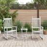  Rocking Chairs 2pcs with Foldable Table White Solid Wood Poplar Colour white Quantity in Package 1 Model 2x chair + table 