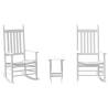 Rocking Chairs Set with Foldable Table - Durable White Poplar