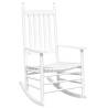 Rocking Chairs Set with Foldable Table - Durable White Poplar