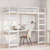  Loft Bed Frame with Desk White 90x200 cm Solid Wood Pine Colour white Size 90 x 200 cm 