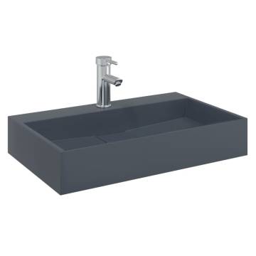 Stylish Anthracite Marble Wash Basin - 60x38x11 cm