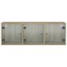 Wall Cabinet with Glass Doors - Sonoma Oak - 102x37x35 cm