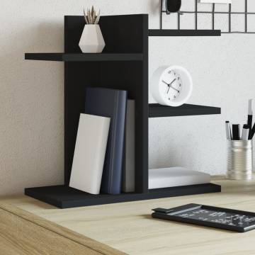 Desk Organiser Black - Durable Engineered Wood | HipoMarket