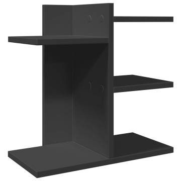 Desk Organiser Black - Durable Engineered Wood | HipoMarket