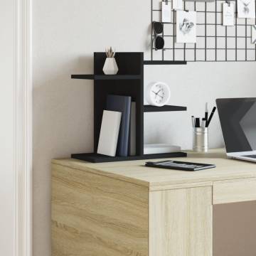 Desk Organiser Black - Durable Engineered Wood | HipoMarket