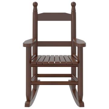 Children's Rocking Chairs - 2 pcs Brown Solid Poplar Wood