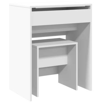 Stylish White Dressing Table & Stool | 60x40x113.5 cm