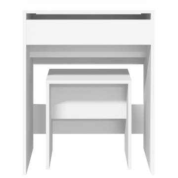 Stylish White Dressing Table & Stool | 60x40x113.5 cm