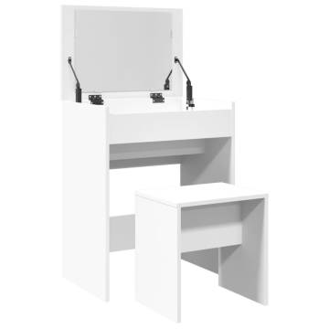 Stylish White Dressing Table & Stool | 60x40x113.5 cm