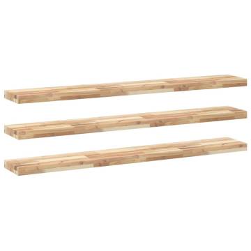 Floating Shelves (3 pcs) | Untreated Solid Wood Acacia