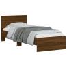 Brown Oak Bed Frame with LED Lights - Small Single 75x190 cm