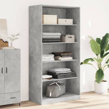 Stylish Concrete Grey Wardrobe - 100x50x200 cm | Hipomarket