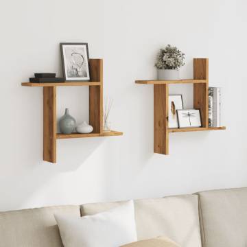 Wall Shelves 2 pcs Artisan Oak - Durable & Stylish Storage | HipoMarke