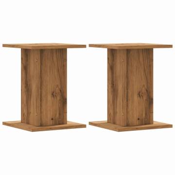 Stylish 2 Pcs Speaker Stands - Artisan Oak & Engineered Wood