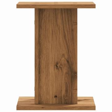 Stylish 2 Pcs Speaker Stands - Artisan Oak & Engineered Wood