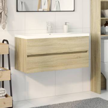 Stylish 2-Piece Bathroom Furniture Set - Ceramic & Engineered Wood