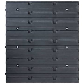 96 Piece Storage Bin Kit with Wall Panels - Organize Your Space