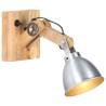 Wall Lamp E27 Silver - Solid Mango Wood & Iron | HipoMarket