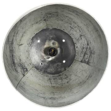 Industrial Hanging Lamp 25W Silver Round 42cm E27 - Unique Charm