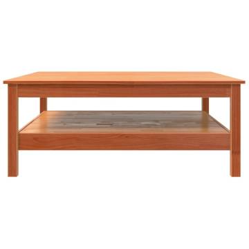 Elegant Wax Brown Pine Coffee Table - 100x100x40 cm