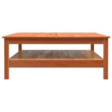 Elegant Wax Brown Pine Coffee Table - 100x100x40 cm