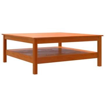 Elegant Wax Brown Pine Coffee Table - 100x100x40 cm