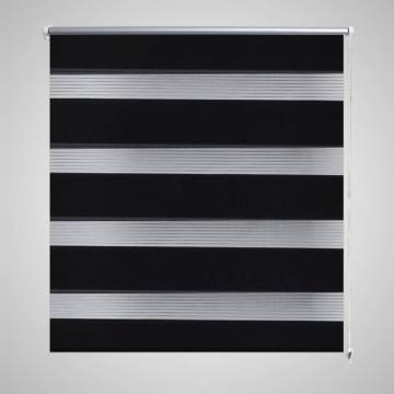 Zebra Blind 90x150 cm Black - Elegant Roller Blinds | HipoMarket