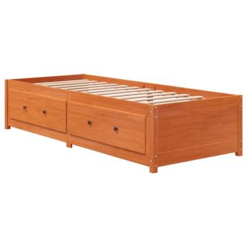 Day Bed Wax Brown 90x190 cm Solid Wood Pine - HipoMarket