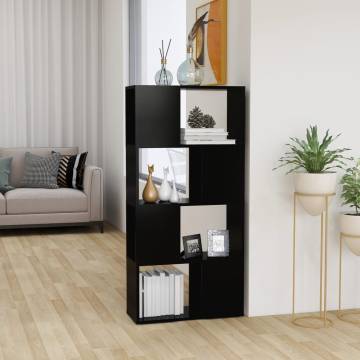 Book Cabinet Room Divider - Black 60x24x124.5 cm | Hipo Market