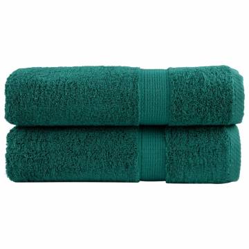 Premium Hand Towels SOLUND 2 pcs Green - 50x100 cm 600 gsm