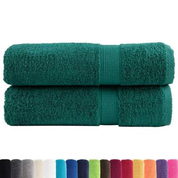 Premium Hand Towels SOLUND 2 pcs Green - 50x100 cm 600 gsm