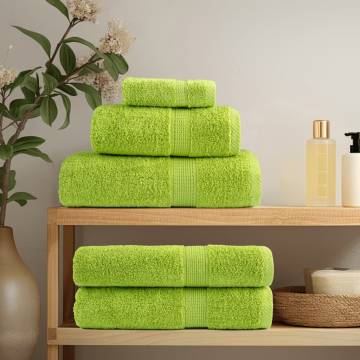 6 Piece Premium Towel Set SOLUND - Apple Green 600 gsm