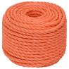 Durable 12mm Orange Polypropylene Work Rope - 25m Length