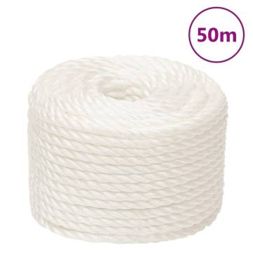 Work Rope White 10mm 50m Polypropylene - Durable & Versatile