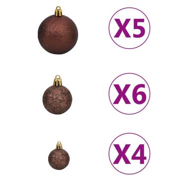 Artificial Pre-lit Christmas Tree with Ball Set - 120 cm Silver