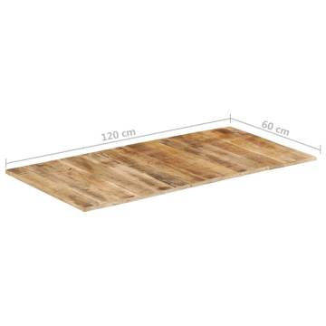 Solid Mango Wood Table Top - Rustic Charm 120x60 cm | HipoMarket