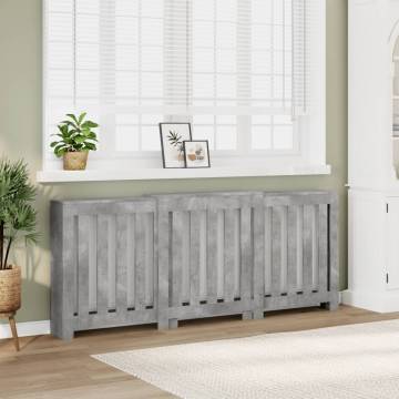 Radiator Cover Concrete Grey - Stylish Engineered Wood