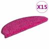 Carpet Stair Treads - 15 pcs Pink | 65x21x4 cm