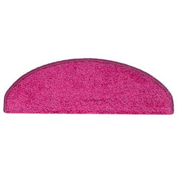 Carpet Stair Treads - 15 pcs Pink | 65x21x4 cm