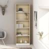  5-Tier Book Cabinet White and Sonoma Oak 60x24x175 cm Engineered Wood Colour white and sonoma oak Size 60 x 24 x 175 cm Quantity in Package 1 