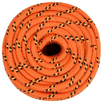 Durable Orange Boat Rope 18mm x 50m - Polypropylene