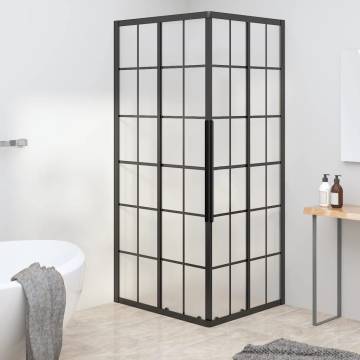 Frosted ESG Shower Cabin 80x70 cm Black - Stylish & Space-Saving