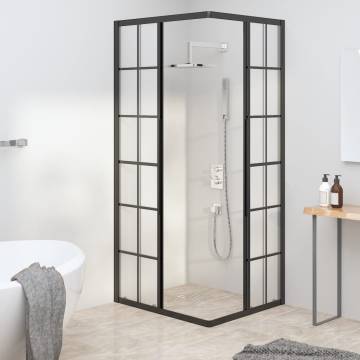 Frosted ESG Shower Cabin 80x70 cm Black - Stylish & Space-Saving