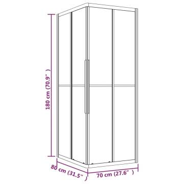 Frosted ESG Shower Cabin 80x70 cm Black - Stylish & Space-Saving