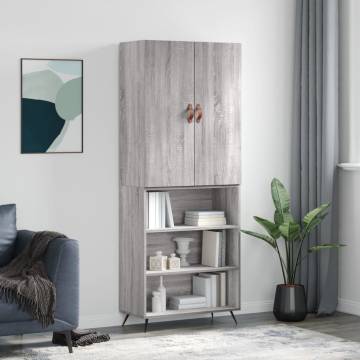 Stylish Highboard Grey Sonoma 69.5x34x180 cm - Hipomarket