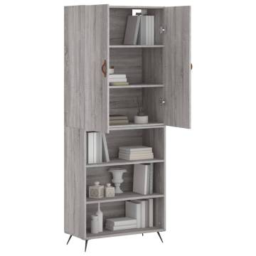 Stylish Highboard Grey Sonoma 69.5x34x180 cm - Hipomarket