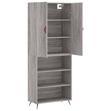 Stylish Highboard Grey Sonoma 69.5x34x180 cm - Hipomarket